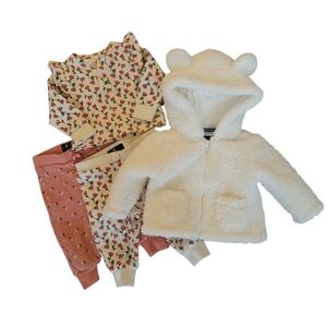 7 FOR ALL MANKIND 4 Piece Bundle Set Size 0-3 Months Coat Top Bottoms